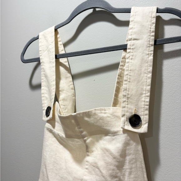 Everlane NEW Women's Off-White Apron Linen Tank Top Crisscross Back Size 6 - Picture 5 of 8
